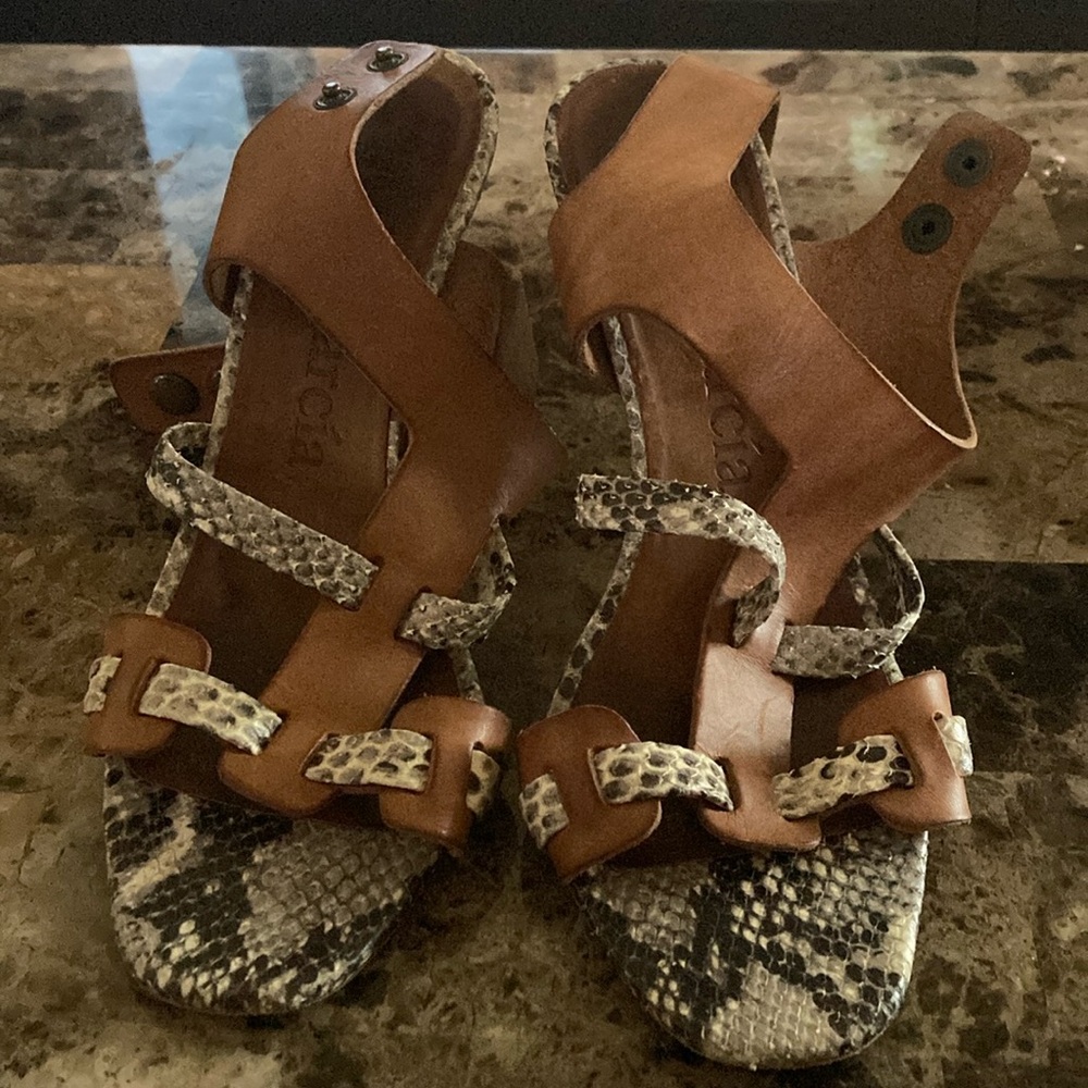 Pedro Garcia Mandy Snake Python Print Scrappy Hee… - image 1